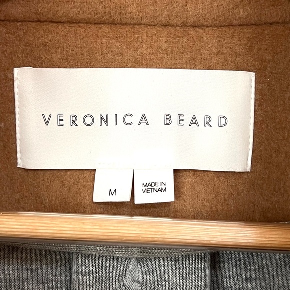 $1112 Veronica Beard Cassie Double-breasted Wool-blend Coat In Brown Beige - Picture 10 of 11